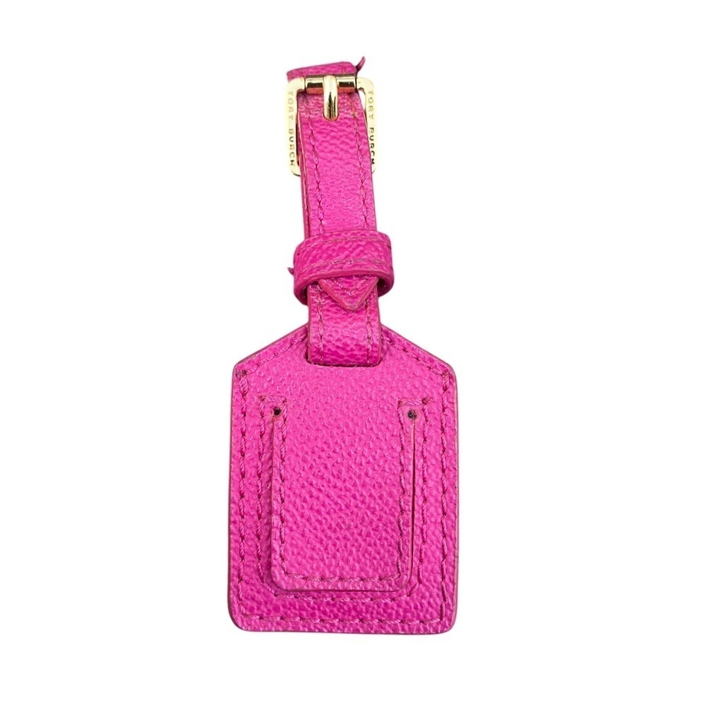 Tory Burch Pink Leather Luggage Tag